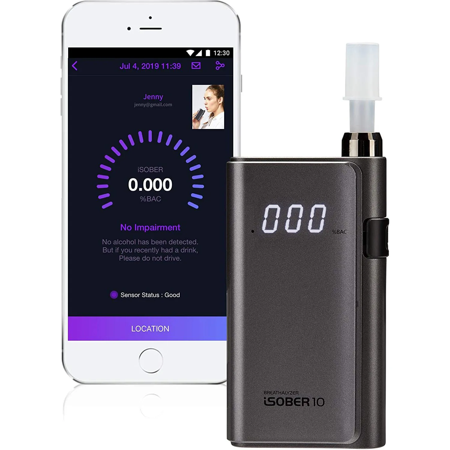 Alcohol Breathalyzer - Isober 10 Breathalyzer - Connectable With Smartphone App